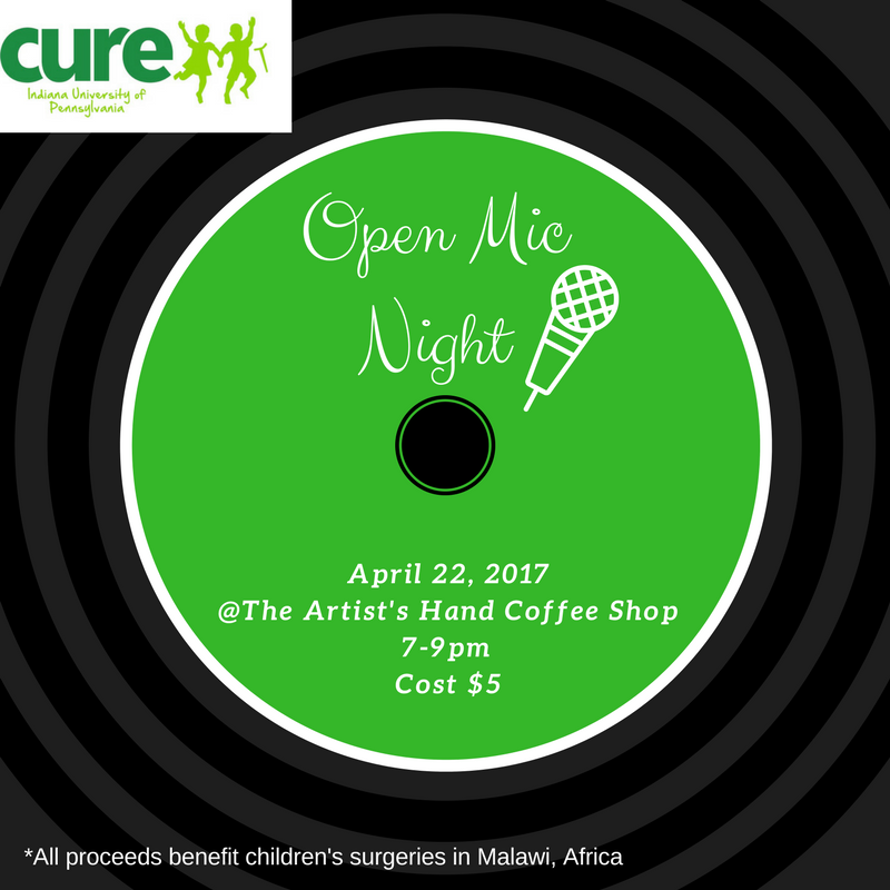 cure_iup's tweet photo. Happy Easter IUP! Join us next weekend at the Artist's Hand Coffee Shop! Come relax and enjoy some local talent while supporting a cause! https://t.co/p7hS2CaZFu