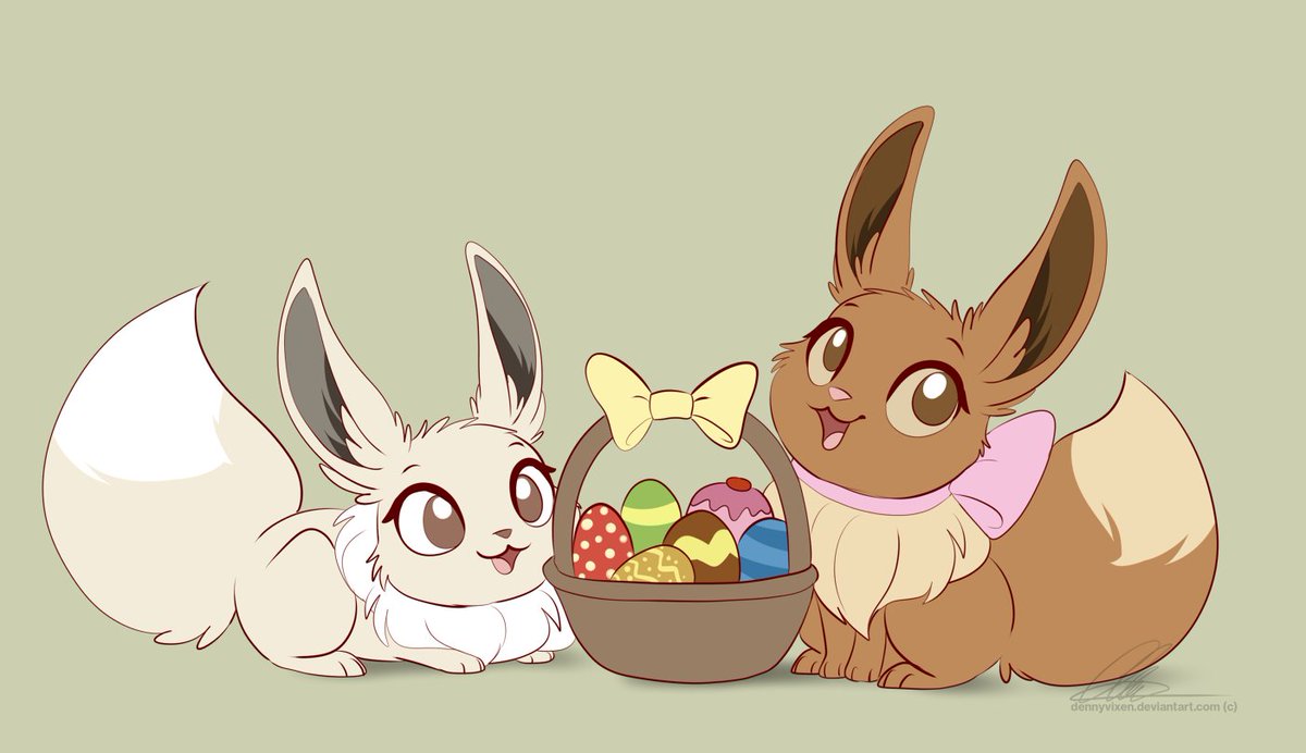 Eevee's wishing you a Happy Easter! #pokemon. 