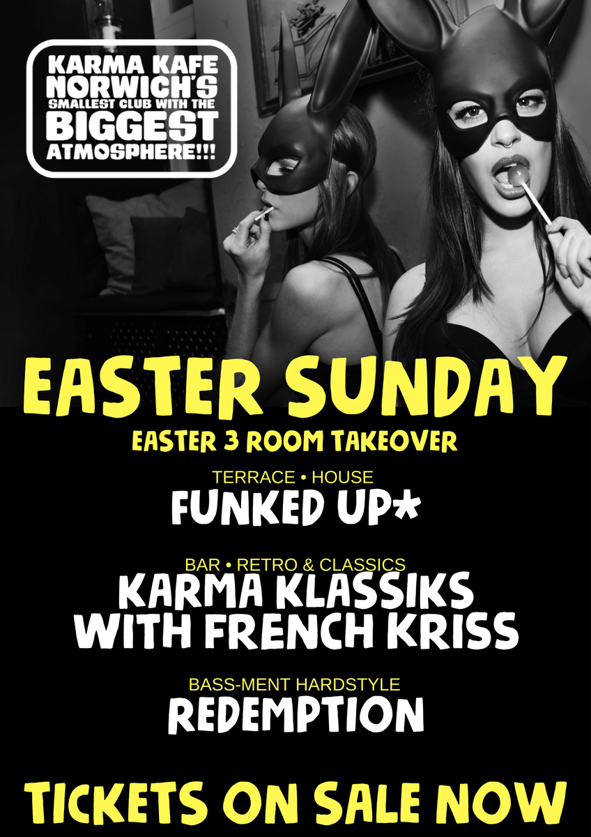 2NITE <a href="/LoveKarmaKafe/">Karma Kafe Norwich</a> - open til 4am • 3 rooms • House (terrace) , Karma Retro (bar) &amp; Hard dance (basement) - Big Tunes all night!!