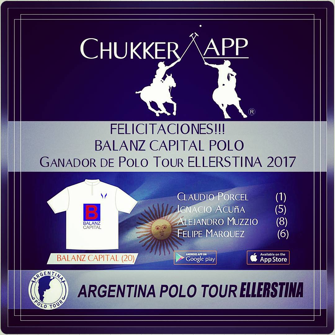 ChukkerApp's tweet photo. Felicitaciones #balanzcapital!!!! #ganadores del #argentinapolotourEllerstina2017 @ArgPoloTour @Ellerstina1 
@ChukkerApp https://t.co/WBOuh7ha6Y