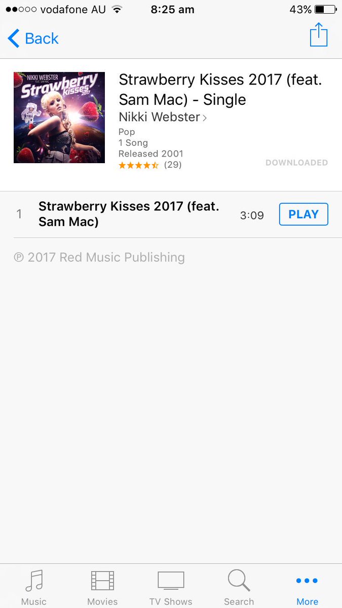GrumpyBoat's tweet image. I give in, @sunriseon7. I bought it. #strawberrykisses2017 #nikkiwebster #sammac #stuckinmyhead #earworm