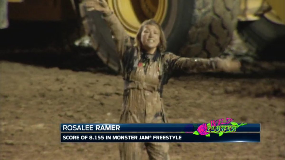 Monster Jam on Twitter: "Rosalee Ramer in Wild Flower celebrated 8.155 jumping in the mud. #MJWorldFinals https://t.co/7qbgbVpHWB" / Twitter