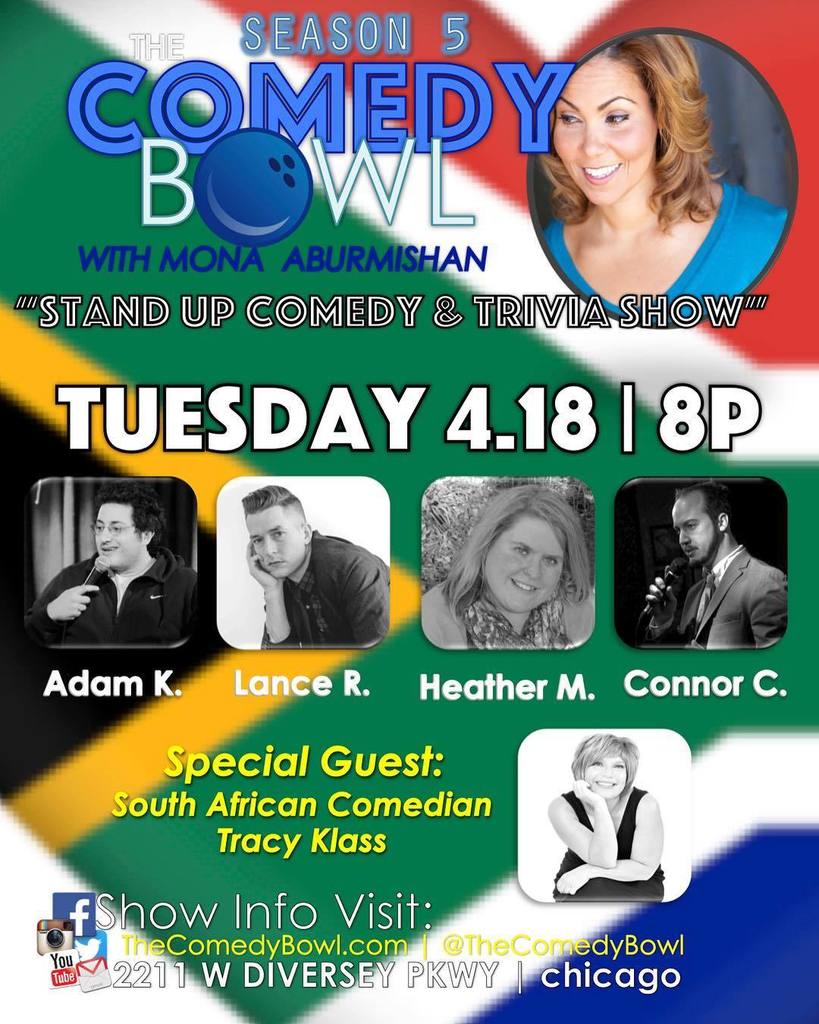 The Comedy Bowl is BACK APRIL 18th!! With Episode 55: South Africa!! The line up is: -Adam Kwaselow @kwaselow -Lan… ift.tt/2pnViAN