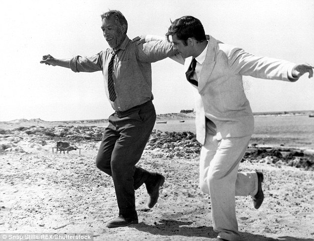 csimons23's tweet photo. Anthony Quinn had a broken foot during filming and couldn't perform the dance on the beach as scripted #classcin17 #zorba https://t.co/okIZbFXTHO