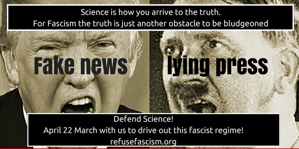 RefuseFascism's tweet photo. Science is how you arrive at the truth. The truth is worth fighting for!
#alternativefacts #ScienceMarch #NoFascistUSA #bully #refusefascism https://t.co/yXAoYT3UzQ