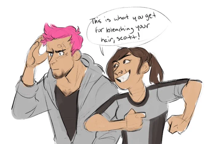 my poor ryder children pre-jump...scott got pink'd in his sleep 