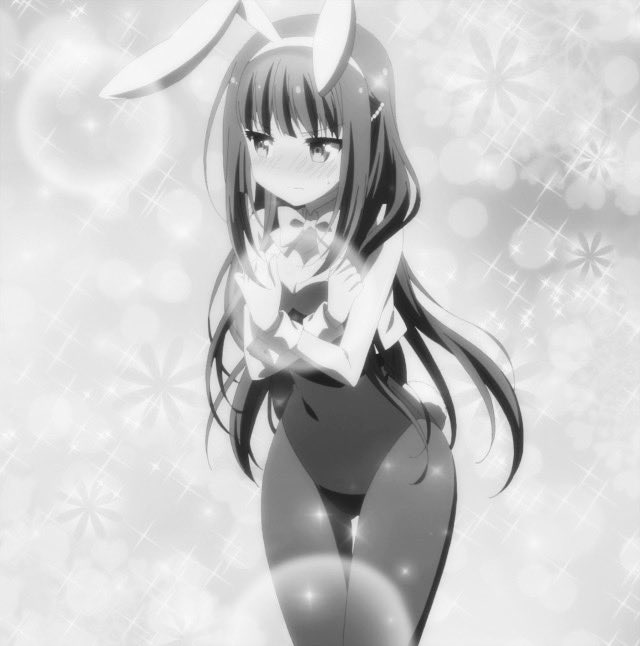 “I-Is this really necessary for easter Senpai?! I thought you said you were giving me a present..a-and stop staring at me so much idiot!“