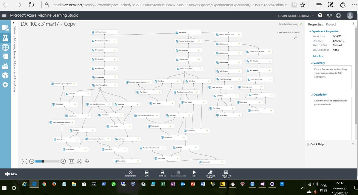 edsontj's tweet image. Nice way to end a weekend!!!😉 #MicrosoftAzureMachineLearning