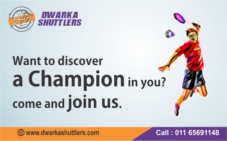 #DwarkaShuttlers - Want to discover a Champion in you? come and join us. #Badminton #Academy #Dwarka
