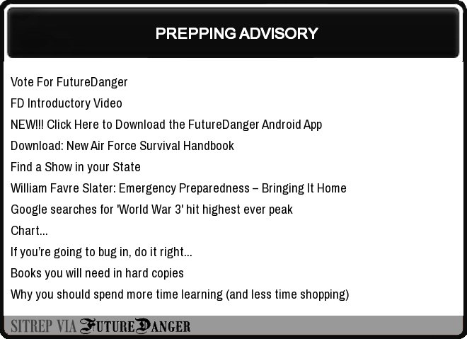 FutureDanger6's tweet photo. #FutureDanger #PreppingAdvisory 
HeatMap Column 1> https://t.co/EAN61Z0sZK
#DangerAhead https://t.co/giddVlAdvJ