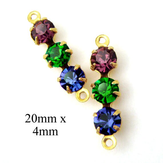 amethyst emerald and sapphire tiny glass stones in birthstone colors