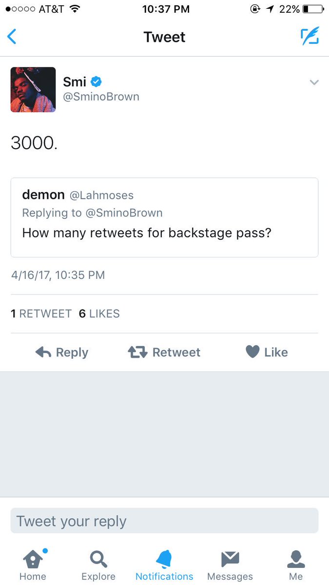 lahmosess's tweet photo. Twitter I need a favor 3000 retweets for backstage on smino tour! https://t.co/GXobQwS7jP