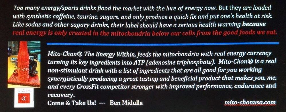 BenMidulla2's tweet photo. @RafaelNadal Your mitochondria is the powerhouse of your cells where ATP is produced. Mito-Chon 250ml @midulla1 Mito-Chon https://t.co/v1SZVQoA8q