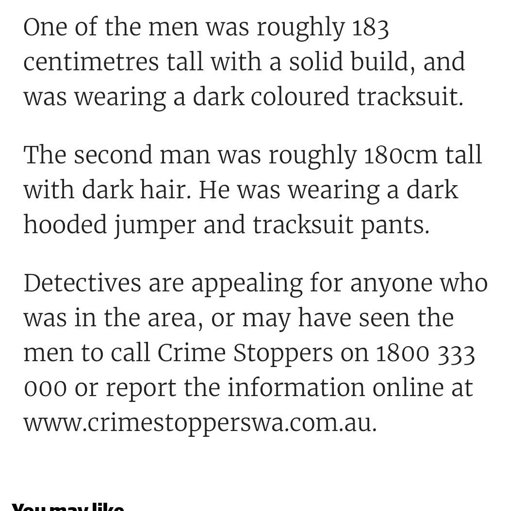 ozcrimenews's tweet photo. #perth solid build, dark skin brutal bashing of elderly lady. #wa #perthpol #wapol #crime in #australia https://t.co/UanBMDGUxq