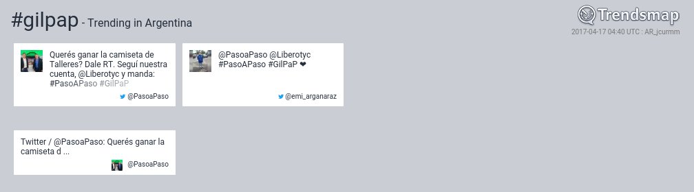 TrendsArgentina's tweet photo. #gilpap es ahora una tendencia en Argentina
https://t.co/lCZ4AXie5p https://t.co/maLiHQYquz