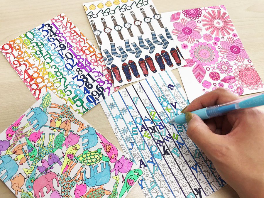 ボールペンsarasaで大人の塗り絵を楽しもう ゼブラからハガキサイズの塗り絵が登場 ちづるのもっと ぬりえライフ