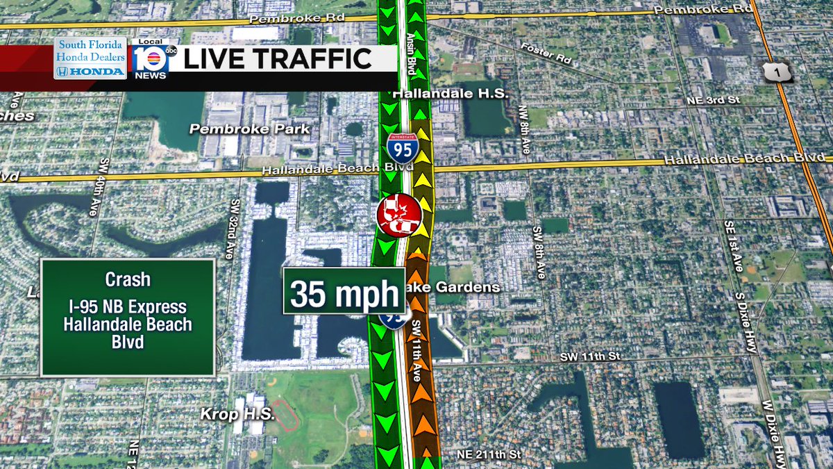 Crash on I-95 NB Express at Hallandale Beach Blvd #traffic https://t.co/dV4Aj5W0MH