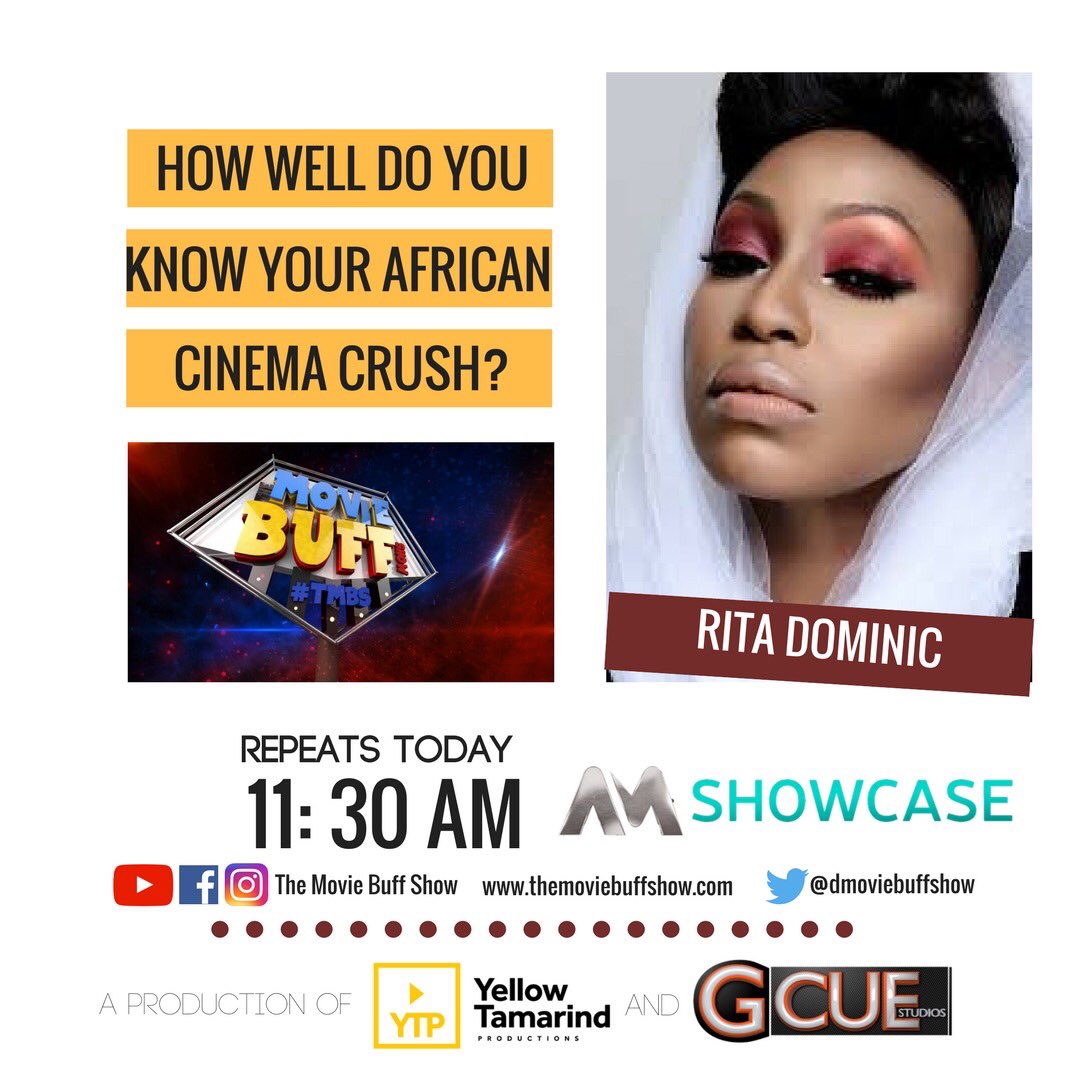 dmoviebuffshow's tweet photo. Who is watching? A repeat of The Movie Buff Show is showing now on @africamagictv Showcase(@DStv ch. 151).Fans of @ritaUdominic,get in here! https://t.co/mNm31o25QA