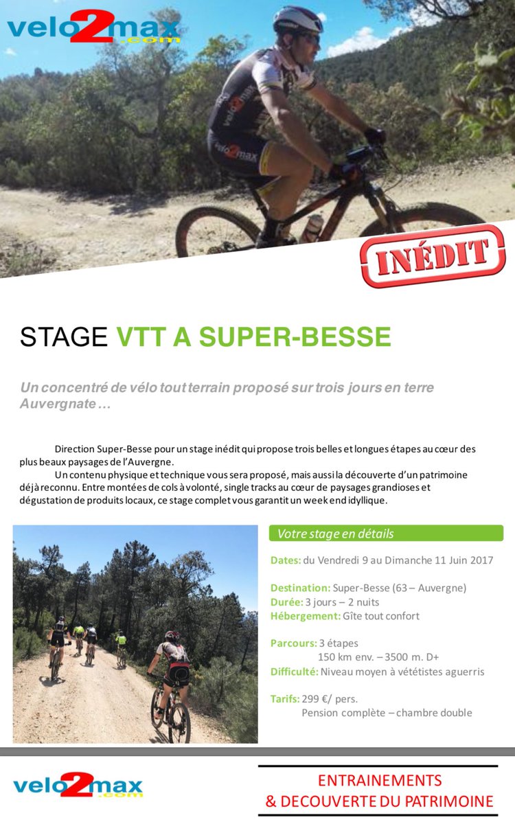 Velo2max_fr's tweet photo. Un stage #VTT au coeur de l'#Auvergne et en altitude ça n'existait pas ? #Velo2max l'a fait. Inscrivez-vous ! #SuperBesse #Montagne https://t.co/3isCIJZqVb