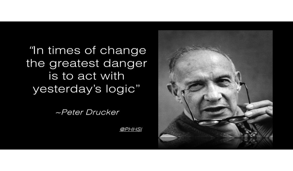 PHHSl's tweet image. “In times of change the greatest danger is to act with yesterday’s logic”
Peter Drucker
#leadership #innovation #smartsimplicity