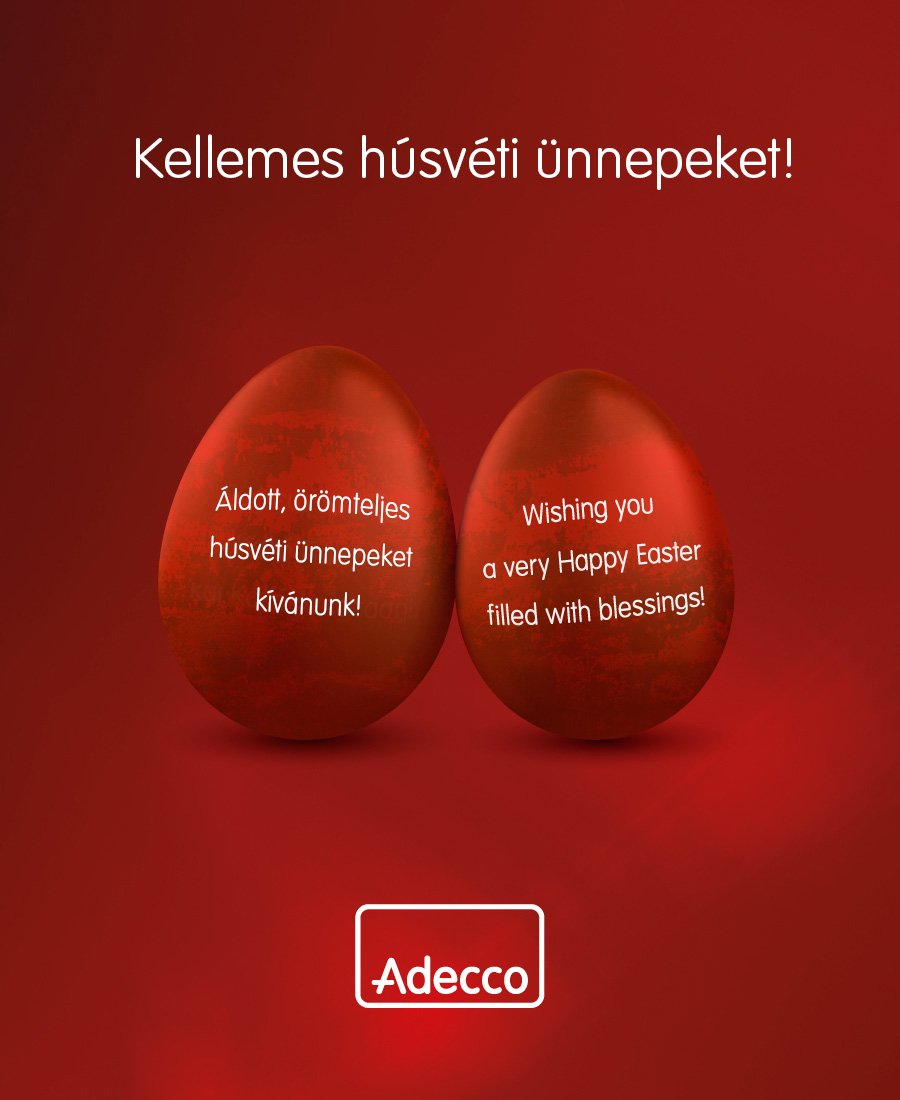 AdeccoHungary's tweet photo. Áldott, örömteljes húsvéti ünnepeket kívánunk minden kedves Munkavállalónknak, Pályázónknak, Ügyfelünknek és Partnerünknek! https://t.co/a9CdQv8TP6