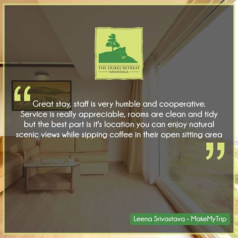 DukesRetreat's tweet photo. Thank you Leena Srivastava for your kind words. Reviews like these keep us motivated. #HappyGuest #HappyUs #TheDukesRetreat #Khandala https://t.co/EE97Nexl82