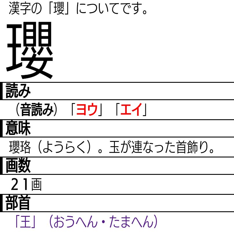 森川きいゑもん در توییتر サンファン2期の女の子 蠍瓔珞もスマホで出る漢字だね カクヨウラク でいいのかな 漢字からキャラは見えて来ないな 瓔珞 ヨウラク は仏具の下げ飾りの事ね 森川きいゑもん در توییتر サンファン2期の女の子 蠍瓔珞もスマホで出る漢字だね カクヨウラク でいいのかな 漢字からキャラは見えて来ないな 瓔珞 ヨウラク は仏具の下げ飾りの事ね