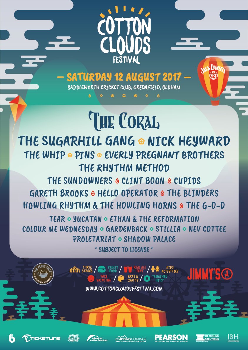 CottonCFest's tweet image. Here we have it - the lineup for Cotton Clouds Festival 2017! Tickets will be on sale from Fri at 9am from cottoncloudsfestival.com