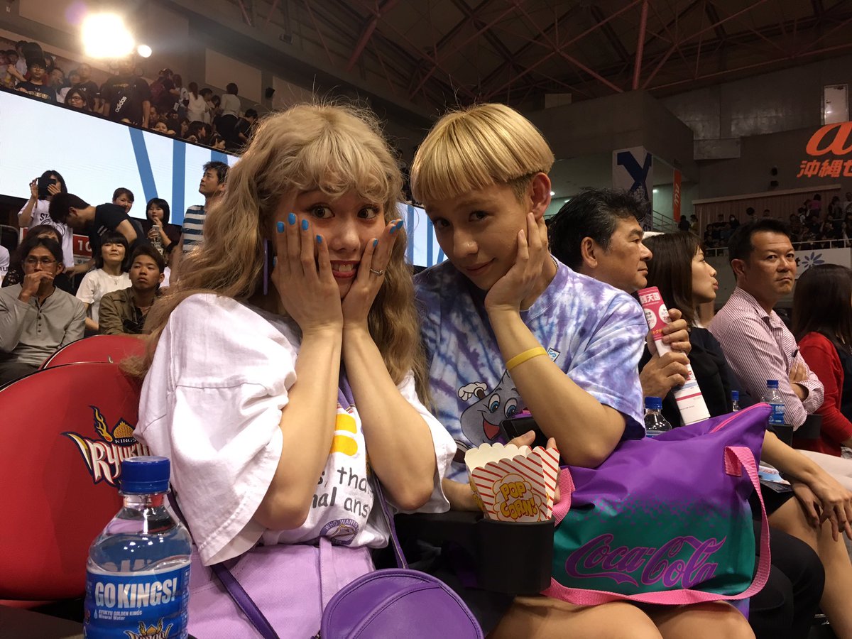 琉球ゴールデンキングス公式 昨日の試合 ずっとキングスを応援してくれていたりゅうちぇるさんとペコちゃんがキングスの応援に 結果は残念でしたが とっても楽しかった と話していました 応援ありがとうございました お二人 本当にキュートでした