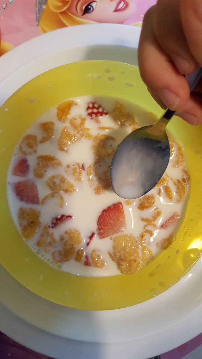 cucinaviolissa's tweet photo. La #colazione delle #principesse #latte #fragole e #cornflakes #breakfast #princessbreakfast https://t.co/SsaYwQLbHc