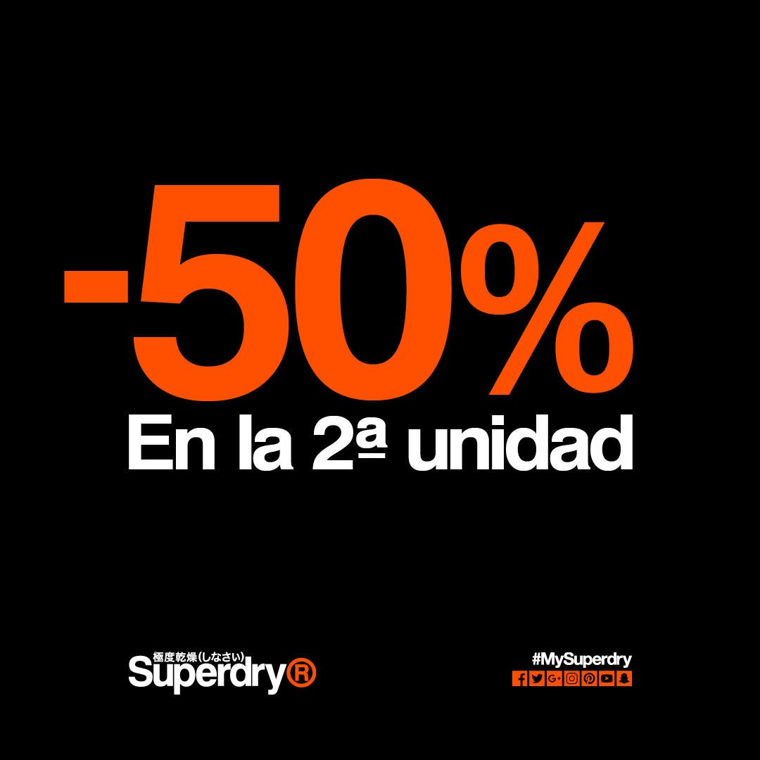 Hasta el 30 de Abril disfruta de un -50% sobre la segunda unidad en todas las prendas de nuestra colección. Sólo en Superdry Store.