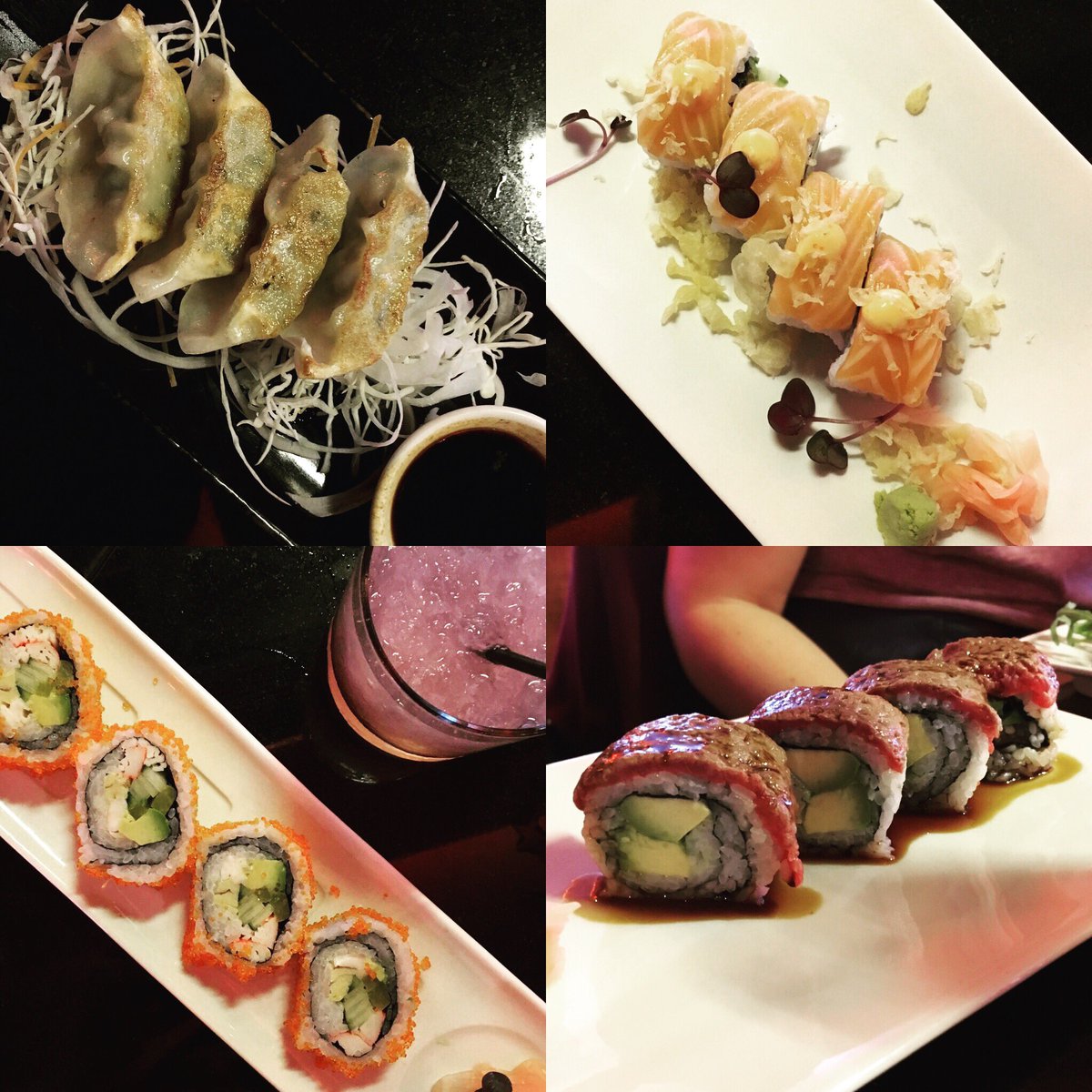 GreedyTourists's tweet photo. Sushi with friends - salmon, crab, beef and gyoza. Yum 👍
#sushi #sushirolls #tasty #food #foodporn #easter #liverpool #nom  #foodie #fish https://t.co/QgiGW1jeF9