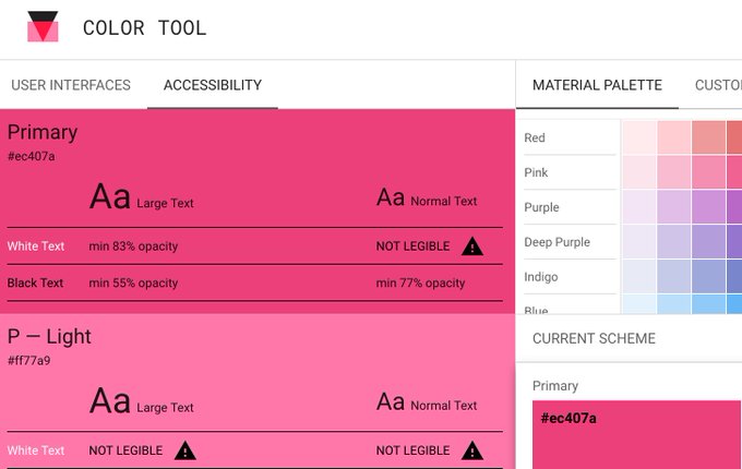 Tons of great resources on Material Design from Google. The color tool check for accessibility is very