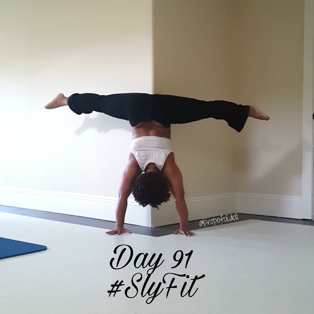 TheRealSlyT's tweet photo. Yesterday's #handstand is today's #motivation. Put in the work and watch the magic happen! #MondayMotivation #SlyFit #ElPaso #Houston #Yoga https://t.co/WvFoMa0TV6