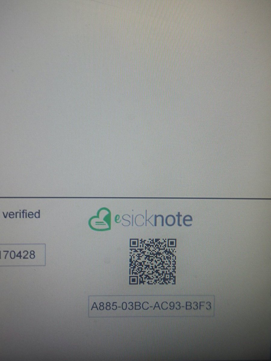 esicknote's tweet image. To verify an eSicknote all you have to do is scan QR code with a QR code reader to get system results.