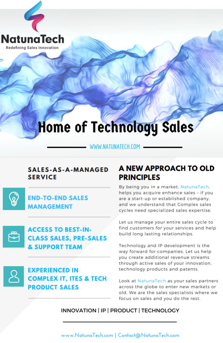 NatunaTech's tweet image. #sales #Natunatech #managedservices #salesmanager