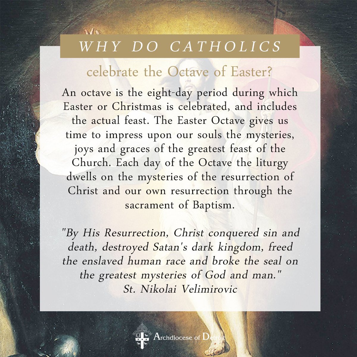 ArchofDet's tweet photo. #WhyDoCatholics celebrate the Octave of #Easter? https://t.co/jYzyURdZcL