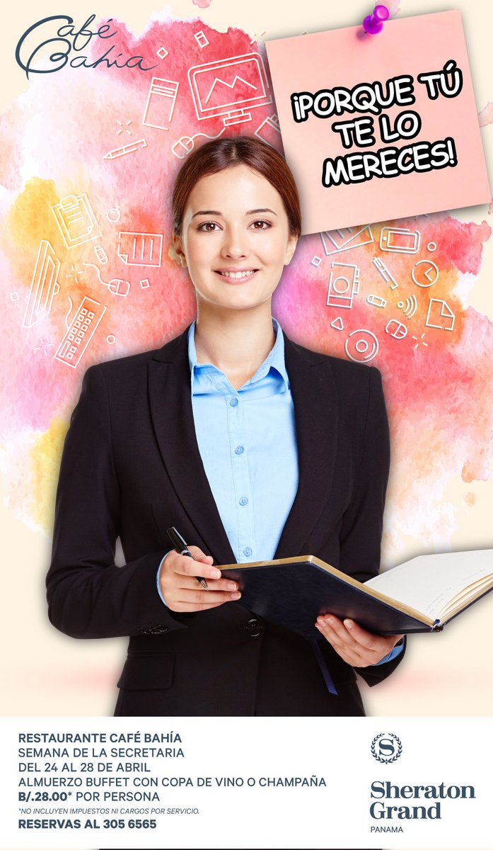 Celebra la semana de la secretaria en Restaurante Cafe Bahia! Para reservaciones marcar al 3056565.