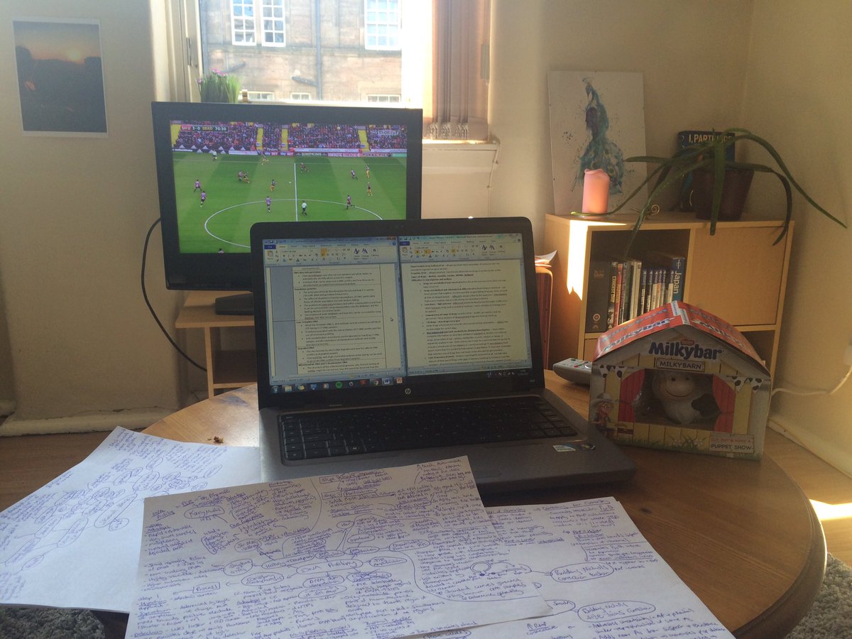 CJPrice_'s tweet photo. @IF_Edinburgh Football, revision and Easter simultaneously. As innovative as it gets on bank holiday Monday #DailyInnovation https://t.co/xGNmuKZvcP