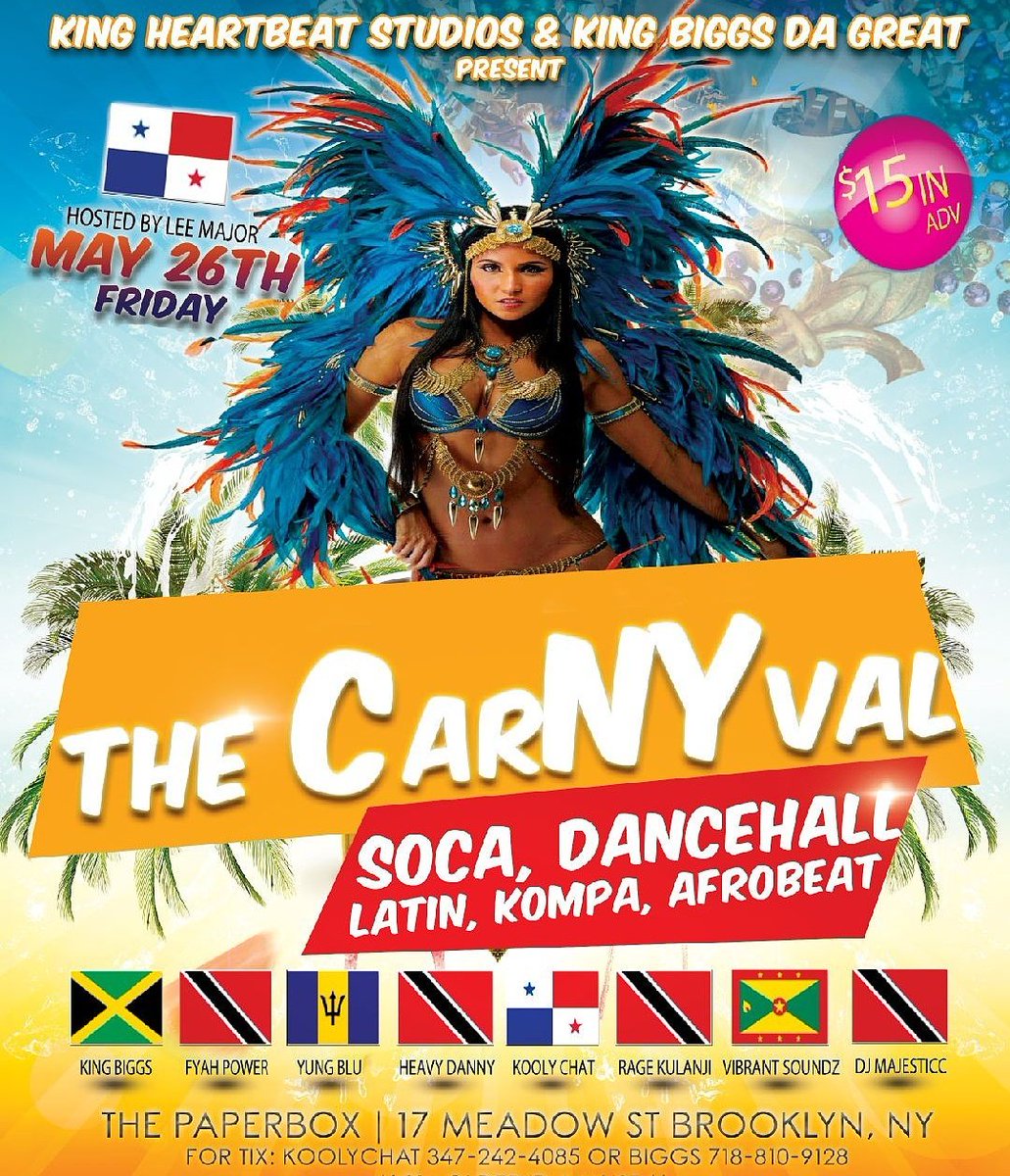KingBiggsTheGr8's tweet photo. Quick Reminder ... May26th #MemorialDayWeekend.... We Celebrate Caribbean Culture @PaperBoxNYC  Link 4Tixx or Eventbrite for Online Tixx. https://t.co/bXeRmSb087