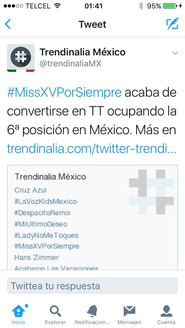 Y que resulta que hoy se cumplieron 5 años del inicio de #MissXV ... y que #MissXVPorSiempre se hace TT hace unas horas ❤️