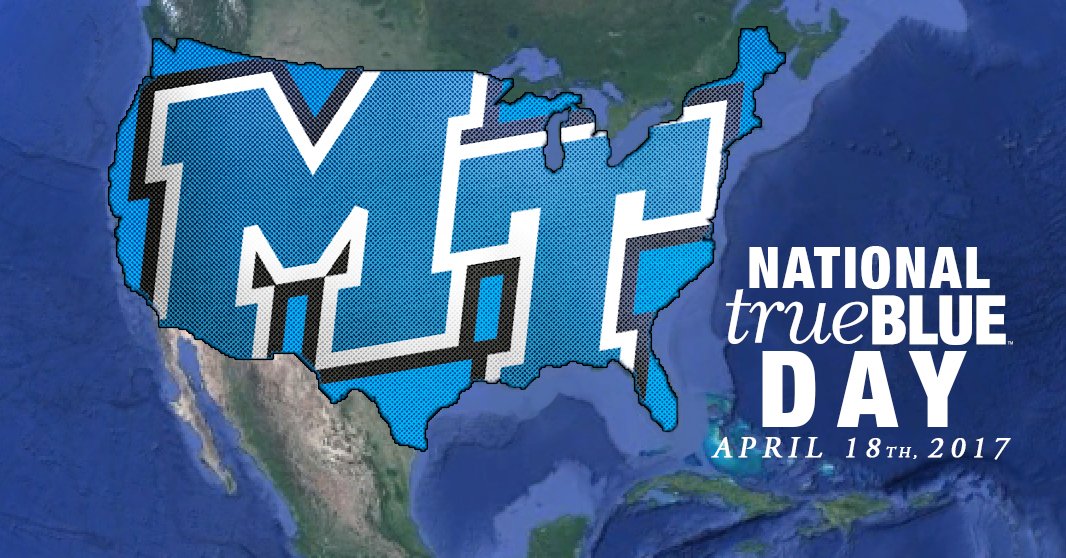 MTSU's tweet photo. Celebrate "National True Blue Day," Tues 4/18! Wear your #MTSU gear and share photos with #TrueBlueDay https://t.co/XzPgmfJd5I