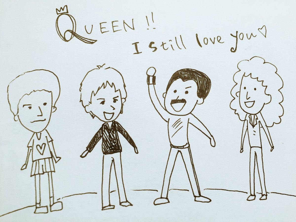 ট ইট র 稲葉 ロジャーはイケメンすぎて描けない ジョンはただのパンツ ブライアンはなにこのゆるキャラ フレちゃんはごめん 頭四角い でもね 愛してるよ Queenday Queen大好き