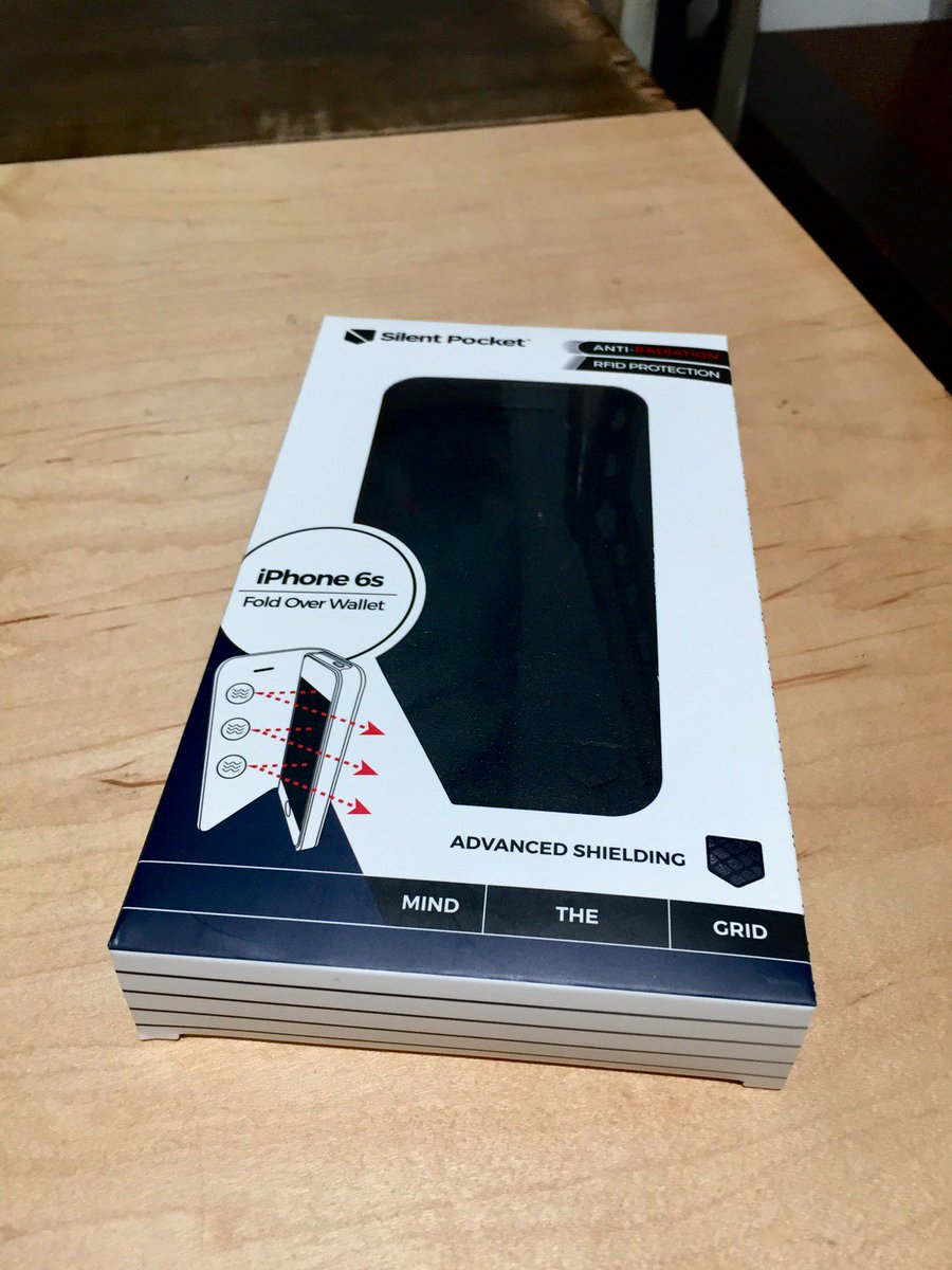 RhettMcNulty's tweet photo. Just picked up my new iphone case and wallet from @silentpocket #antiradiation #rfid #nfc #privacy #radiationblocker https://t.co/RqYLyuT2PO
