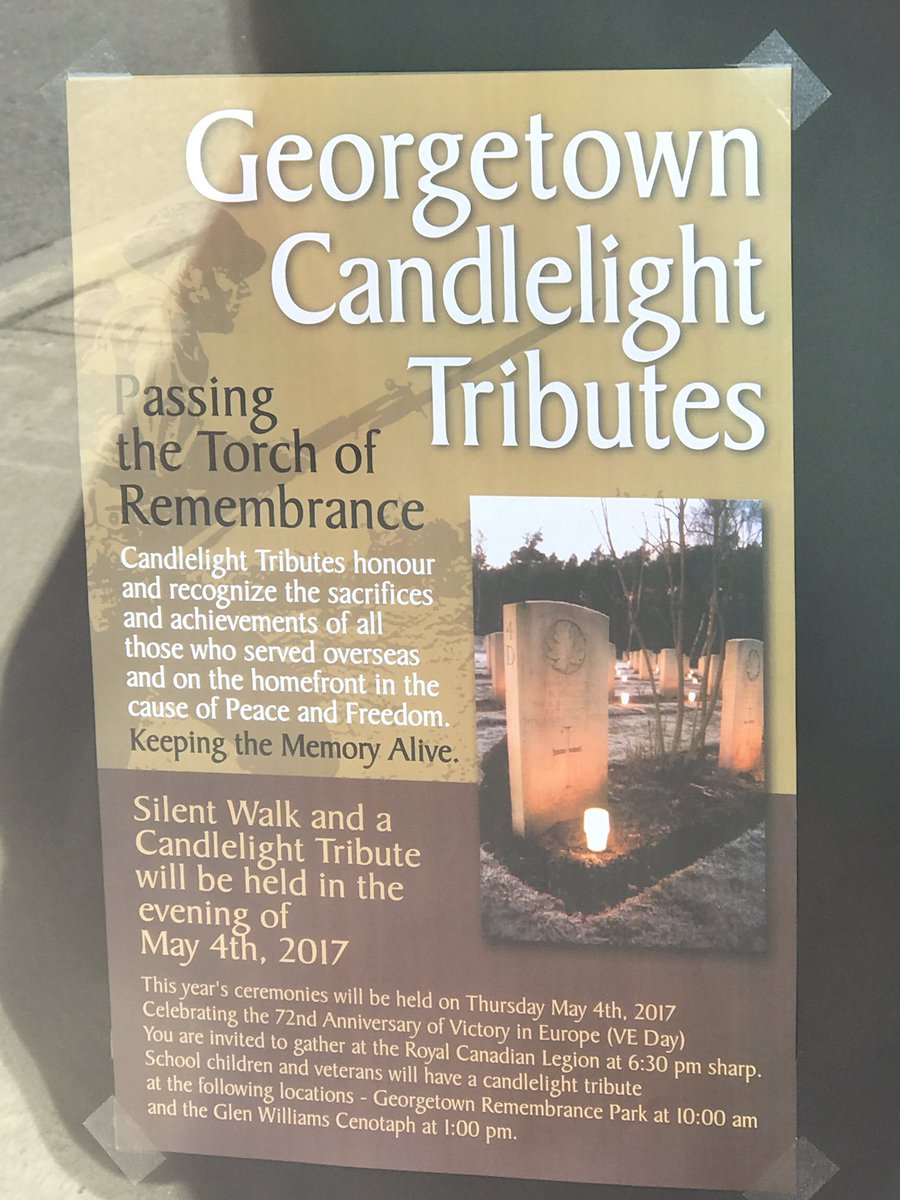 ablanccanvas's tweet photo. Pencil this in: Silent Walk & Candlelight Tribute | 6:30 PM May 4, 2017 #RemembrancePark #GeorgetownON #lestweforget #practicemindfullness https://t.co/aEOBZSKmyS