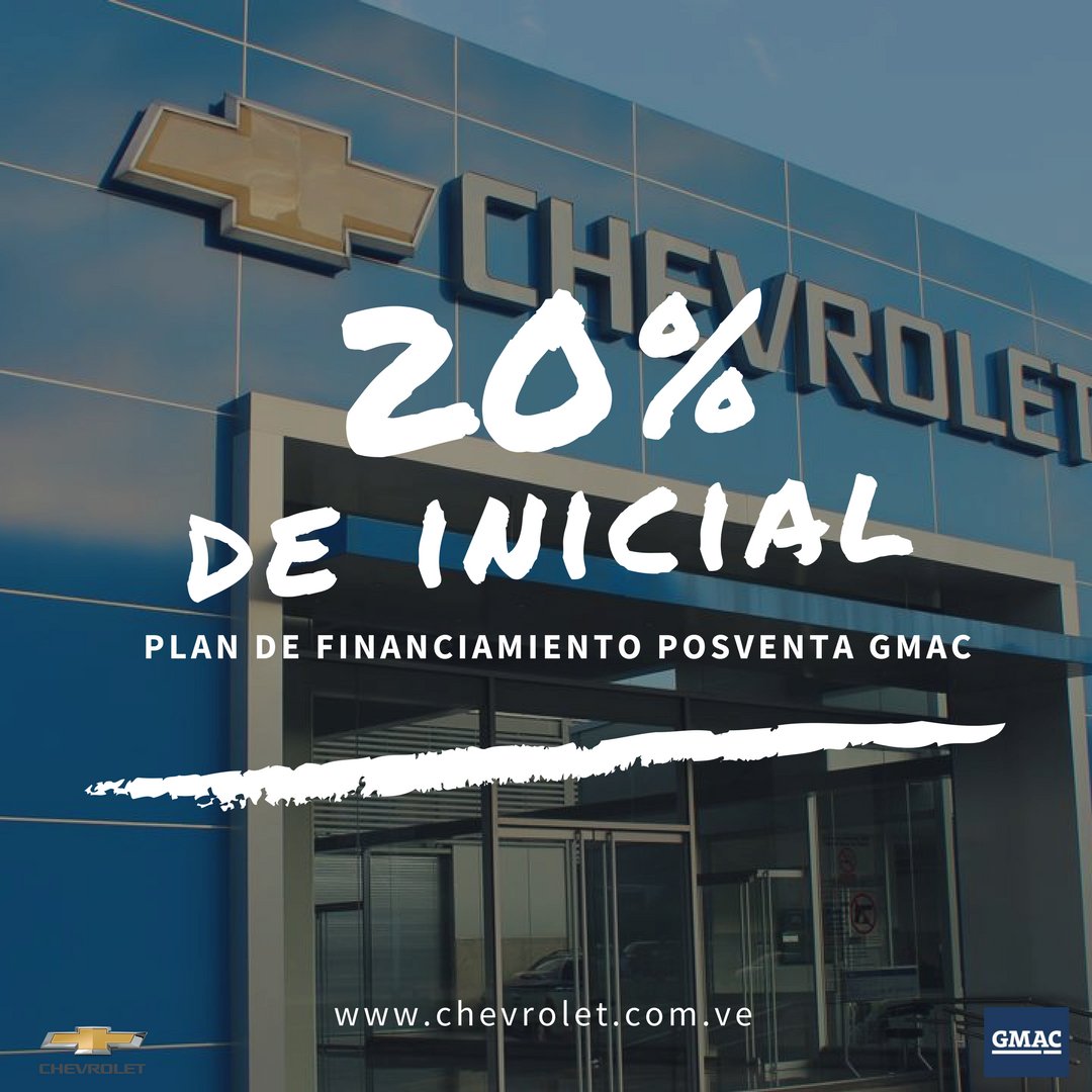 GMAC_Venezuela's tweet photo. ¡Con sólo Bs. 20.000 repara tu #Chevrolet!
Llévalo a @Tracto_Agro 
#credito #financiamiento #gmac #gmacdevenezuela https://t.co/AznexroRTQ