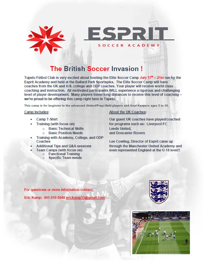 Esprit Soccer Academy: Register now to guarantee your UK Esprit Camp t-shirt!