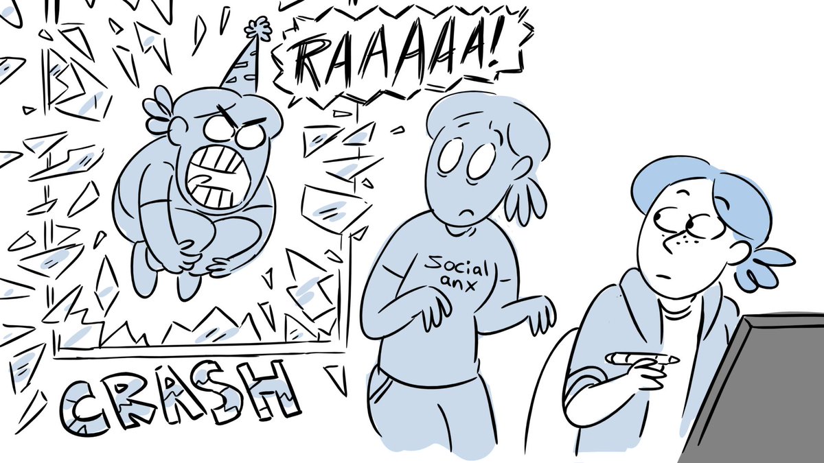 KtShy's tweet photo. That good ol' internal struggle... #socialanxiety #partytime #webcomic https://t.co/LOS6GFnVyc