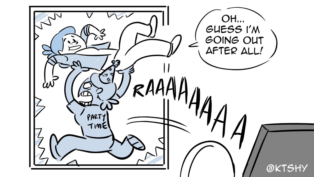 KtShy's tweet photo. That good ol' internal struggle... #socialanxiety #partytime #webcomic https://t.co/LOS6GFnVyc