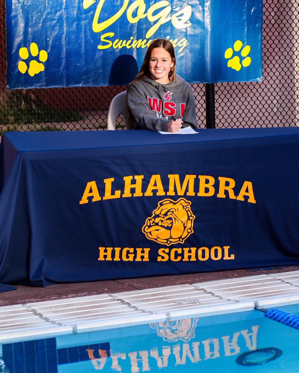 Bullpup alum makes it official!!! Signed National Letter of Intent to swim at Washington State University. Go Cougs!!!